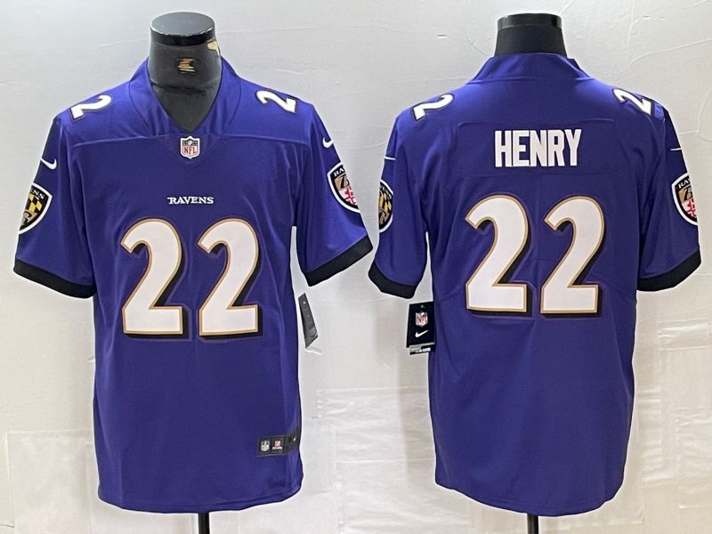 Men Baltimore Ravens #22 Henry Purple 2024 Nike Vapor Untouchable Limited NFL Jersey style 1->baltimore ravens->NFL Jersey